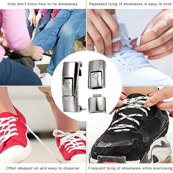 Lacets Élastiques Sans Nœud + Boucle Métal — Chaussures en 2 Secondes