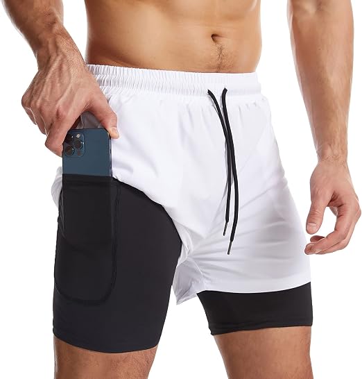 Short Sport 2-en-1 avec Compression Intégrée